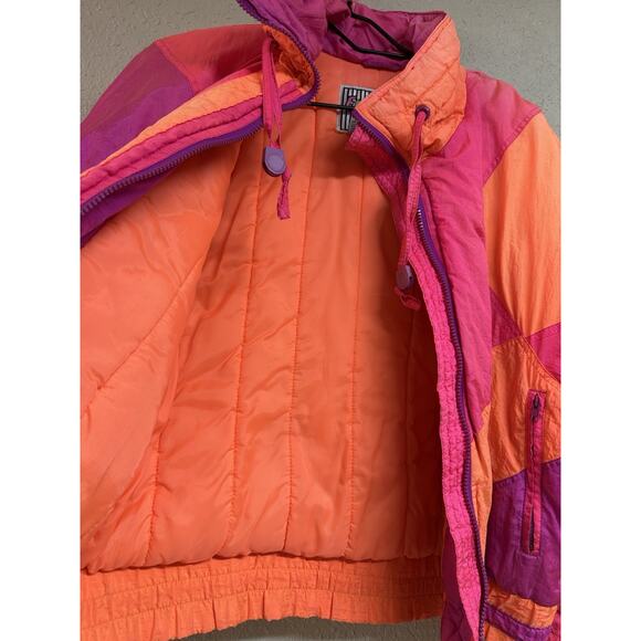 Vintage East West Ski Jacket Medium Panda Group Bright Neon Color Block Snow - Picture 14 of 14